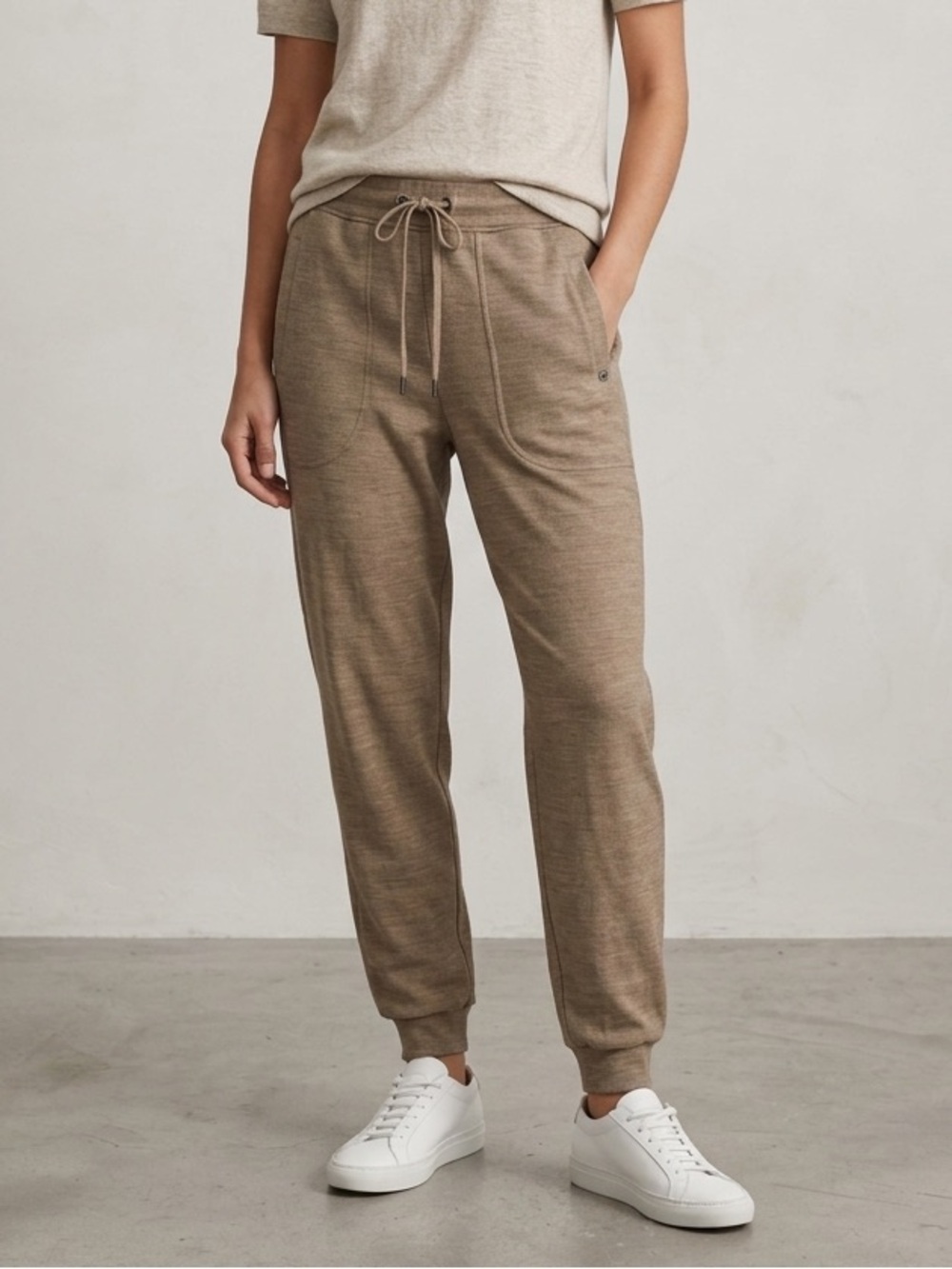 We Norwegians Sz L Merino Wool Tan Casual Lounge Jogger Pants